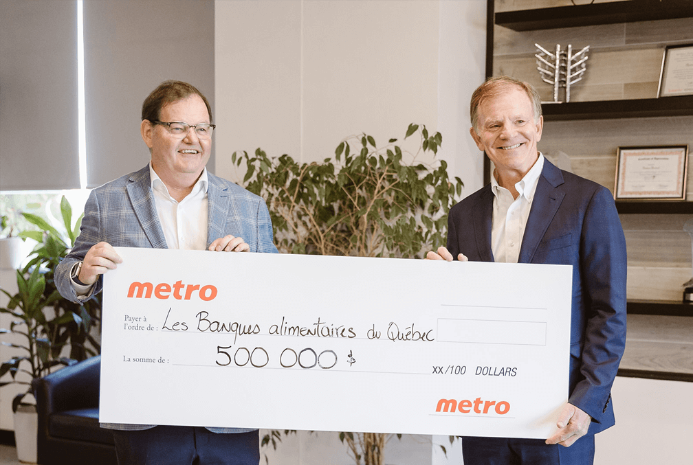 METRO remet 1 million de dollars pour lancer la 2e édition de sa campagne annuelle au profit des banques alimentaires